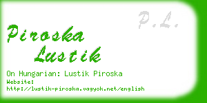 piroska lustik business card